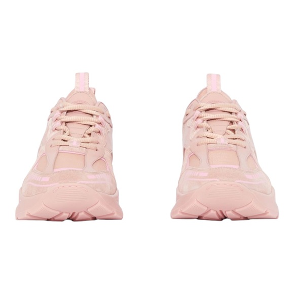 🆕 👟 Burberry Logo Embossed Leather & Suede Sneakers Color:Dusty Pink Size:39.5 - Picture 5 of 7